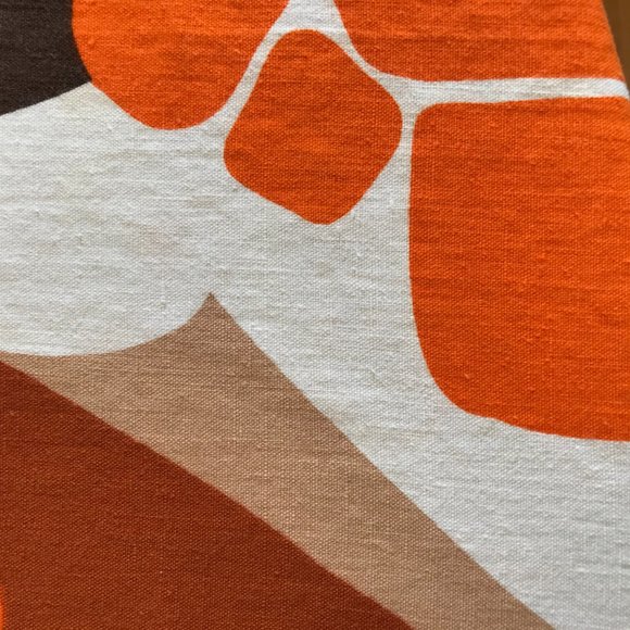 Vintage Orange Brown Floral Psychedelic Tablecloth - Picture 5 of 11